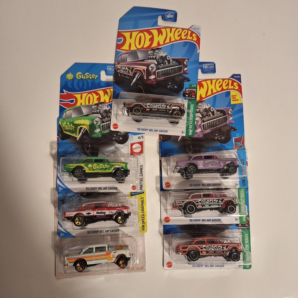Hot Wheels 55 Chevy Bel Air Gasser 7 Car / Zamac 52th Anniversary/ Holley /‎
